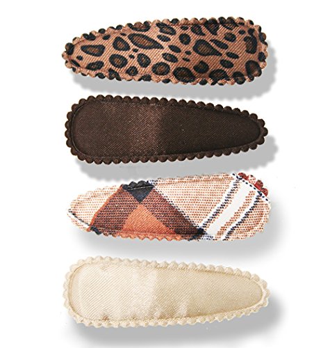 Barrettes à cheveux marron et or Mia en tissu et métal élégant