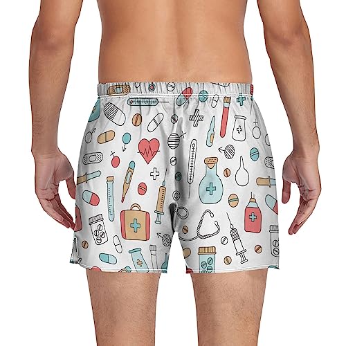 Men's Underwear Boxer Briefs Shorts Cotton Pocket Swimwear Bathing Suit(S-2XL)2