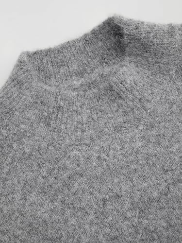 CIDER Womens Oversized Knit Sweater Pullover Crew Neck Casual Jumper Cozy Sweaters Grey2