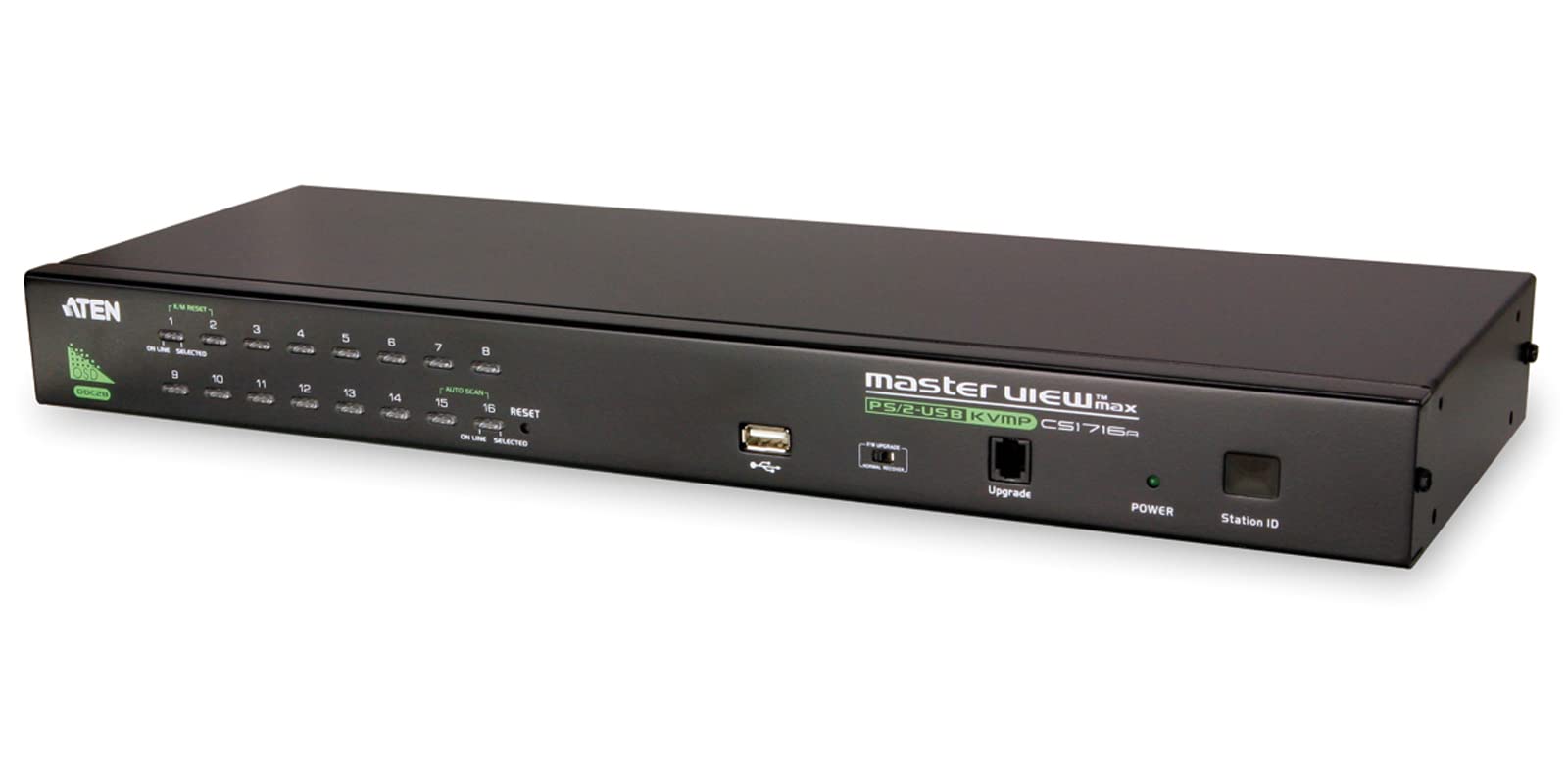 Aten CS1716A commutateur écran, Clavier et Souris Grille de Montage Noir