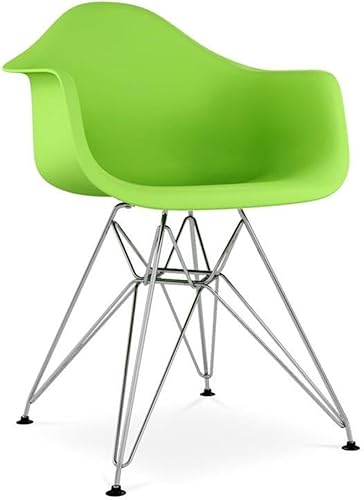 Aron Living Sillón Tower de plástico y acero cromado de 18" en verde