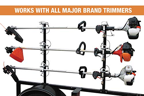 Image of Buyers Products LT13 3-Position Lockable Trimmer Rack, Black Steel