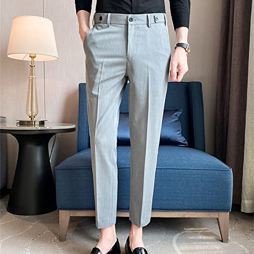 Pantalones clásicos ajustados para hombre sin planchado miniatura 4