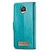 J&D Case Compatible for Moto Z2 Play Case, Wallet Stand Slim Fit Heavy Duty Shockproof Flip Cover Wallet Case for Motorola Moto Z2 Play Wallet, Not for Moto Z Play/Moto Z3 Play Aqua