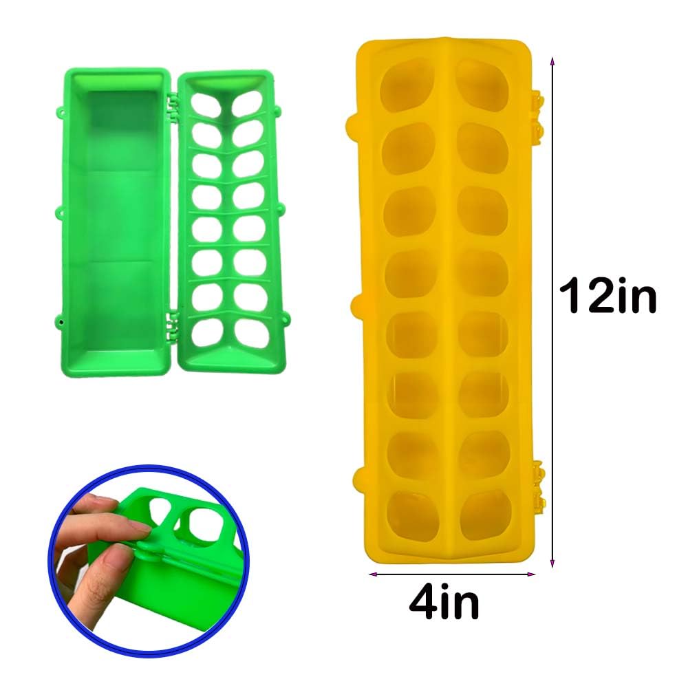 Confezione da 8 mangiatoie in plastica per polli, mangiatoie per polli, mangiatoie per pollame, con foro, strumento per mangiatoia per pollame, uccelli, piccioni, anatre, distributore di cibo per