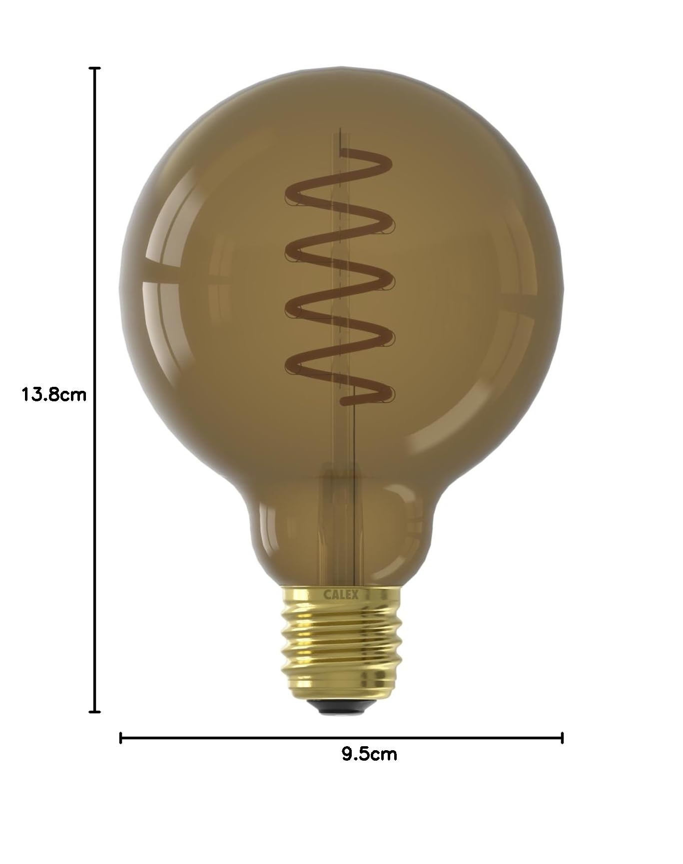 CALEX LED Lampe E27, G95, Spiralförmig Filament, Vintage Rustikal, Warmweiß Licht, dimmbar, 3er Pack