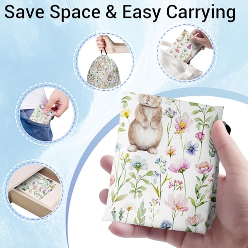 Image of Gymnastics Grip Bag Bunny Wildflower Easter Small Gym Storage Pouch for Dance