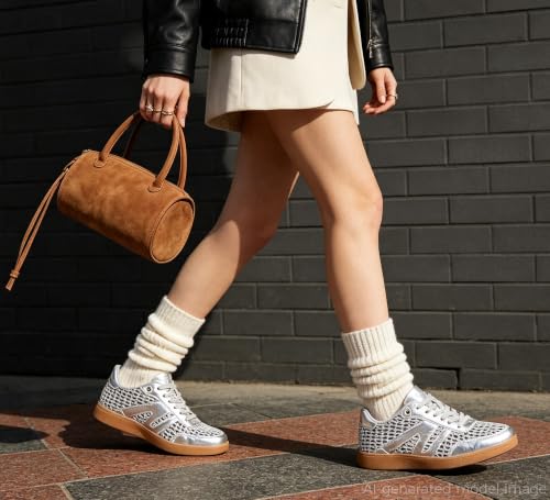 Image of LUCKY STEP Women Retro Gum Sole Fashion Sneakers