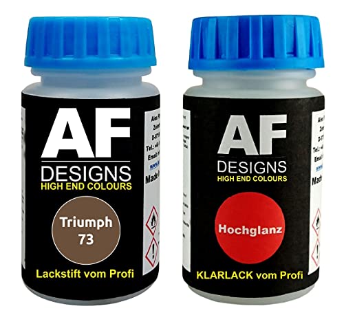 Alex Flittner Designs Peinture pour Triumph 73 Érable + Vernis Transparent Chaque 50ml Vernis Voiture Basislack Kit Cover