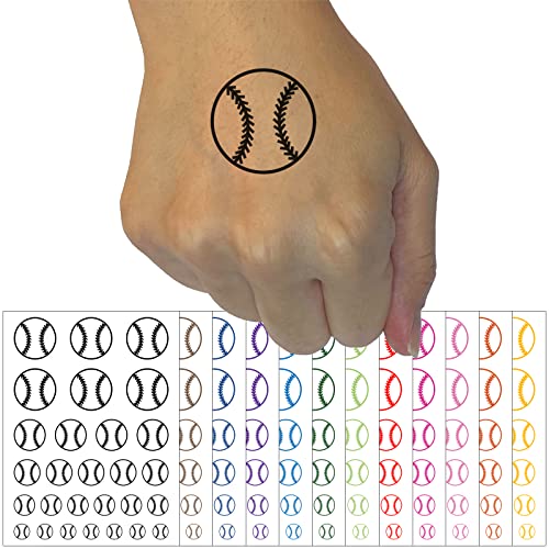 Baseball Softball Temporary Tattoo Water Resistant Fake Body Art Set Collection - Purple (One Sheet) #TOP12