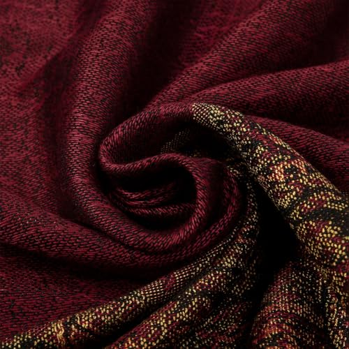 LMVERNA Reversible Paisley Pashmina for Women Rave Scarf Red Shawls and Wraps for Evening Dress2