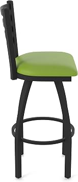 HBS 410 Jackie 36 Swivel Bar Stool with Black Wrinkle Finish and Canter Kiwi Green Seat