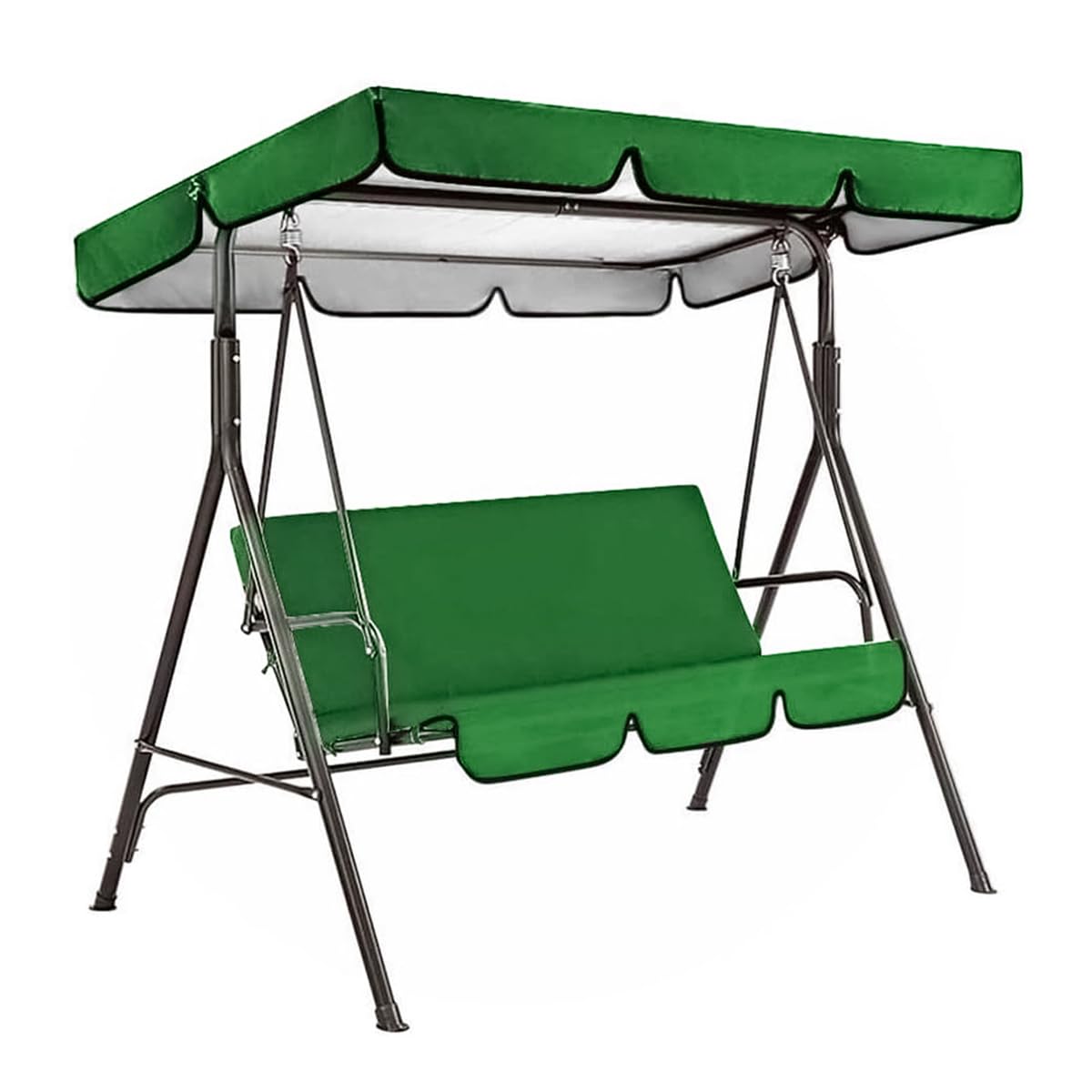 Telo di Ricambio per Altalena da Veranda, 164 x 114 x 15 cm, Copertura per Altalena da Giardino, Resistente ai Raggi UV, Parasole per 2 o 3 Posti, Antipolvere, per Uso Esterno, Verde