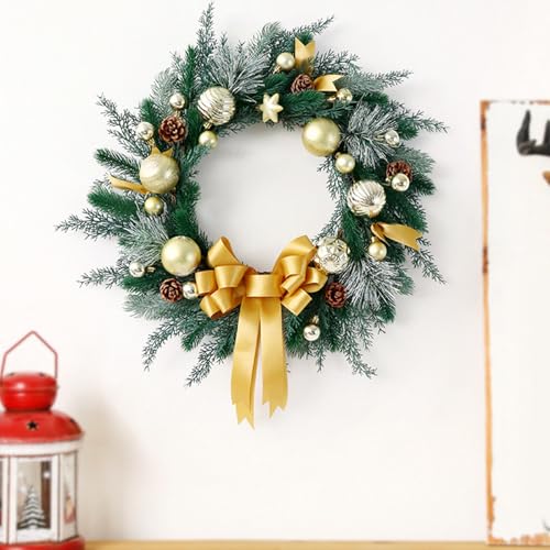 Couronne Noël avec nœud durable contre la perte d'aiguilles
