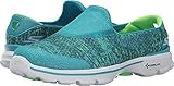 Skechers Performance Womens Go Walk 3 Glisten Walking Shoe, Teal, 7.5 M US