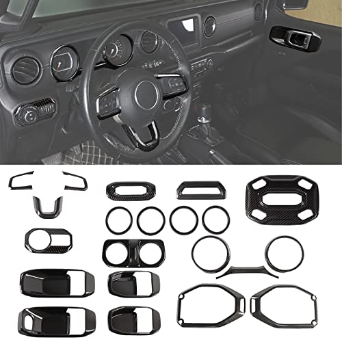 Molduras interiores Jeep Wrangler JL de fibra de carbono con acabado premium para luz de lectura