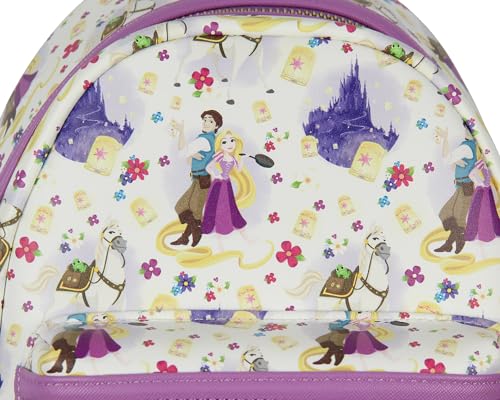 Loungefly Disney Tangled Rapunzel Flynn Ryder And Maximus All-Over Print Cute Mini Backpack4