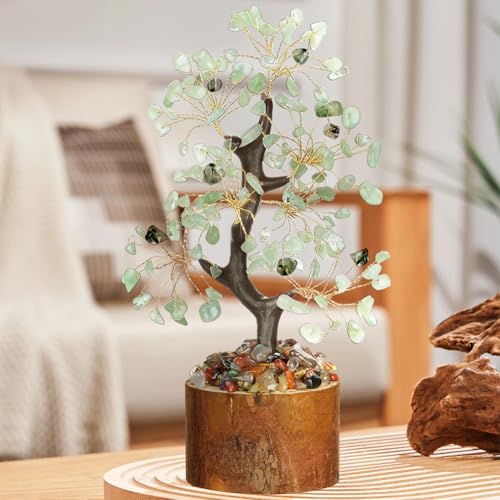 Miniatura 5 de Vicloon Árbol de la Vida de Cristal, Árbol de la Vida de los Siete Chakras para Obtener Energía Positiva, Cristales y Piedras Curativas, Hogar Oficina Decor (Prehnita)