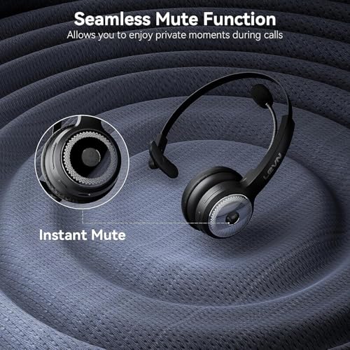 Image of LEVN Bluetooth 5.0 Headset, Wireless Headset with Microphone (AI Noise Cancelling), 35Hrs Bluetooth Headphones with USB Dongle for PC, Suitable for Remote Work /Call Center /Zoom /Online Class, Black
