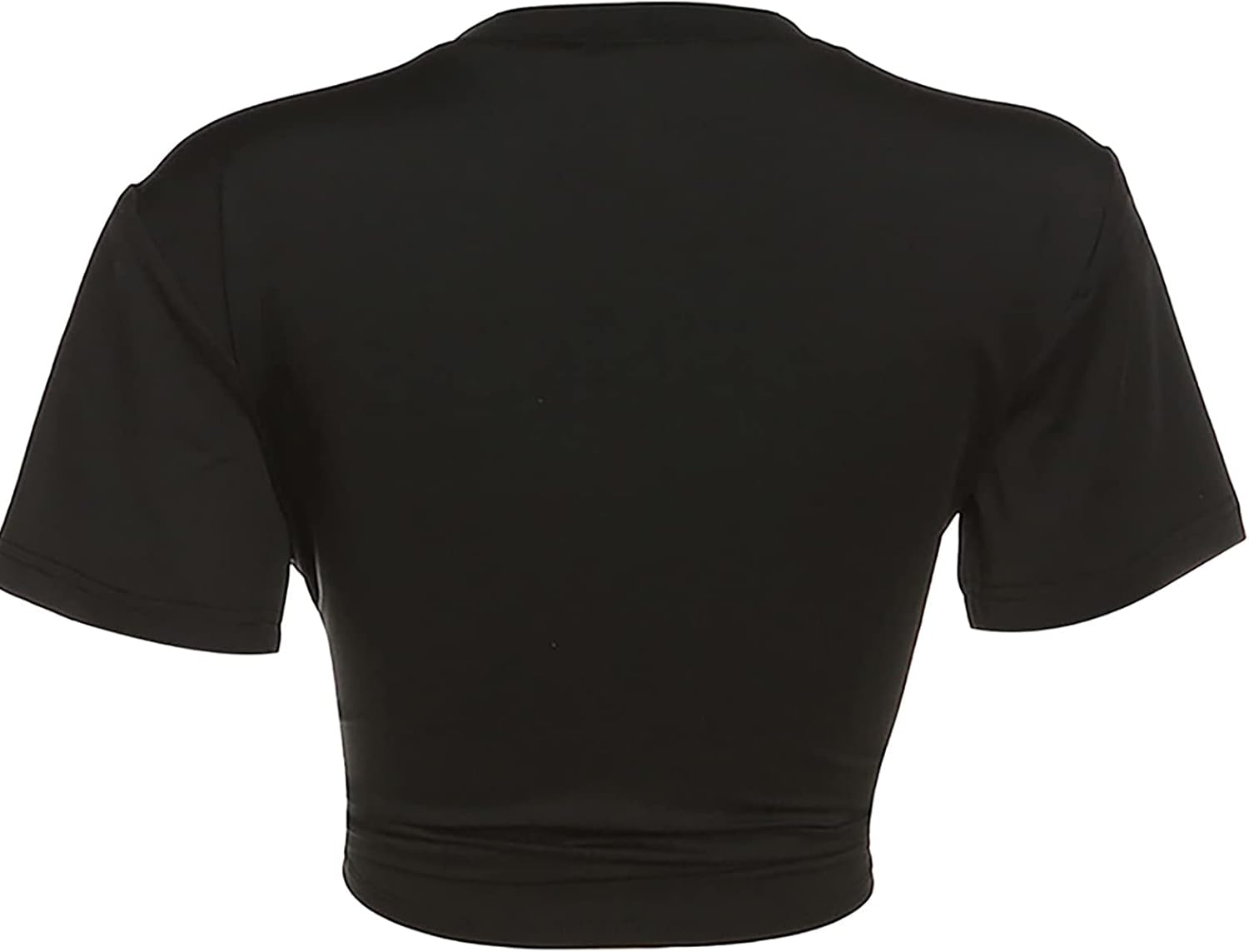 Zoyami Womens Sexy Tie Front Crop Top Short Sleeve Graphic Tee Shirt Clubwear - Image 6