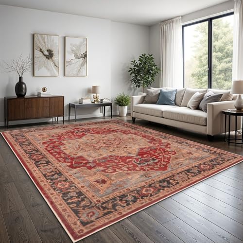 TT Home Tappeto Boho Vintage Soggiorno Pelo Corto Design Retro