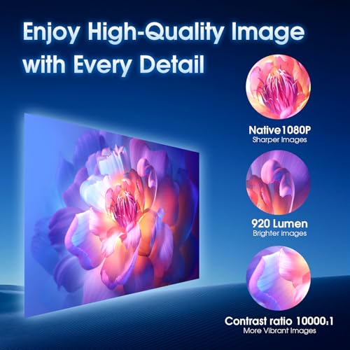 Gaimoo [Built-In App] Mini Projector 1080P Fhd 4K Support Projector With Mouse Portable Projector With Wifi And Bluetooth 180° Adjustable Auto Keystone Hdmi/Tv Stick/Usb/Ps5/Laptop thumb #5