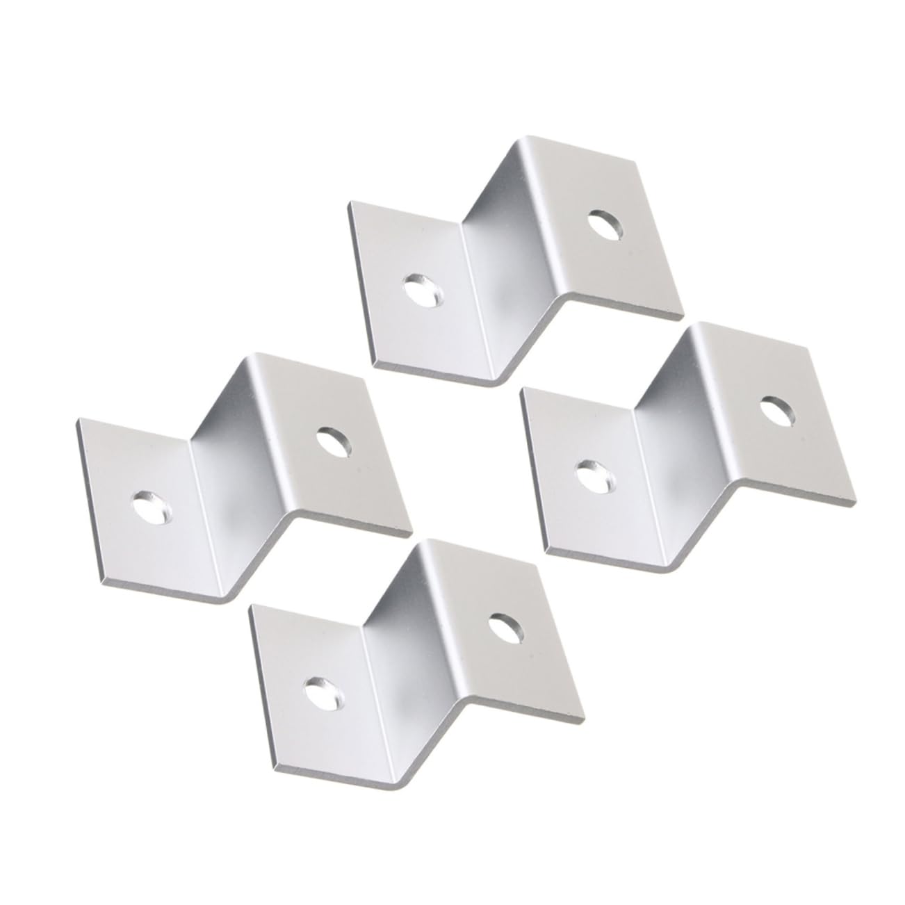 BESPORTBLE Staffa di Montaggio Pannello Solare Z in Metallo Argento con Dadi e Bulloni 8 Pezzi, Peso Leggero, Foro Differenziato per Pareti e Camper