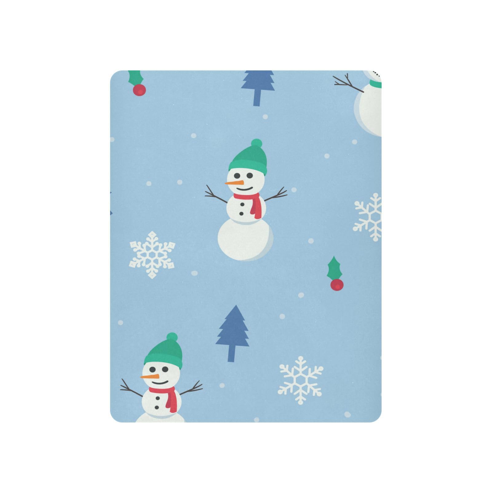 Moudou Christmas Snowman Playard Sheet for Boy Girls, Soft Breathable Fitted Toddler Sheet for Standard Playard Bed Mattress, 39 x 27 x 5 Inch