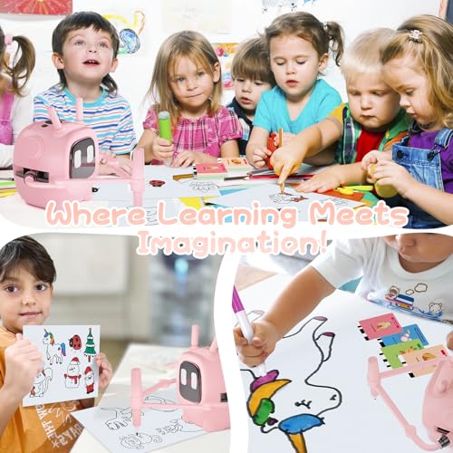 Drawing Robot for Kids with 192 Cards, Smart Robot Drawing Machine Toys for 3+ Year Old Boys and Girls, Interactive Painting Learning and Educational Toy Perfect for Birthday Chirstmas Party, Pink — view 6