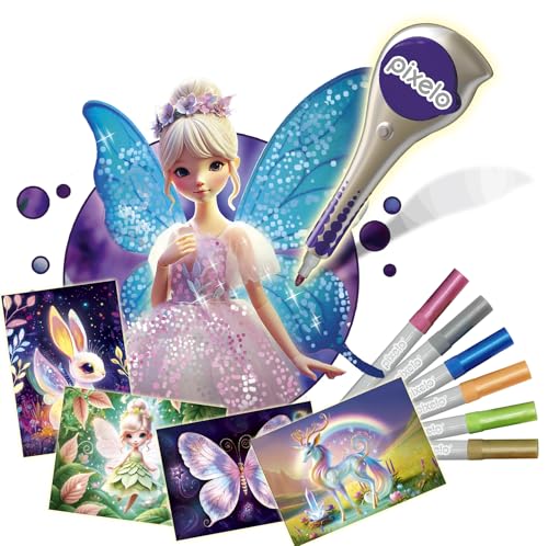Kit Dessin Métallisé Pixelo Lansay 20280 – 8 Illustrations et 6 Feutres Métalliques - vue 7