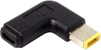 USB Type C USB-C to Yellow Square Connector Adapter PD Emulator Trigger 90 Degree Angled for Lenovo ThinkPad X1 Yoga