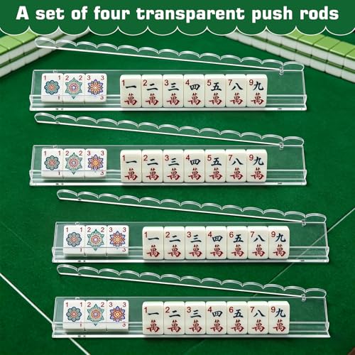 4 piezas soportes acrílicos para Mahjong con empujadores miniatura 7