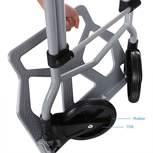 Voluker 220lbs Portable Heavy Duty Aluminum Folding Hand Truck and Dolly Two-Wheel Luggage Cart (US Stock) - Thumbnail 3
