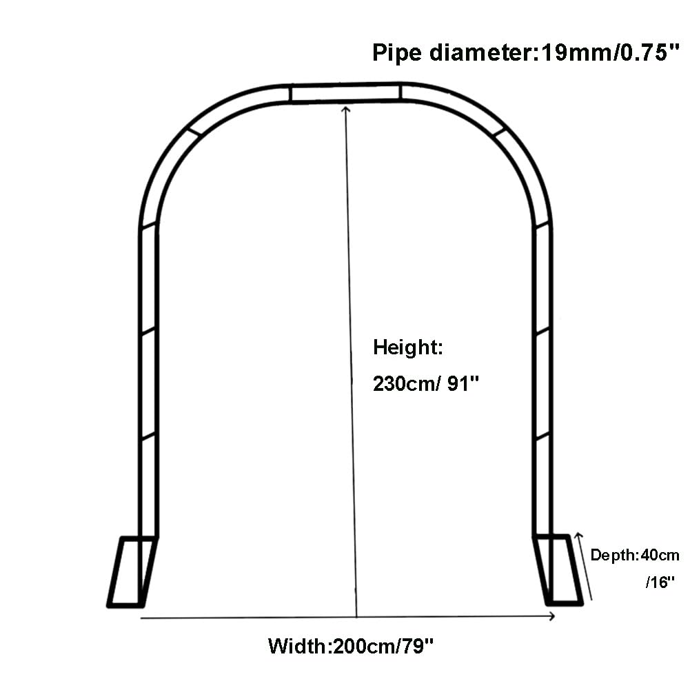 Treillis pour plantes grimpantes d'extérieur avec base – 120–300 cm de largeur, noir/blanc/vert – Parfait pour les mariages, les cérémonies et la décoration d'événement, l'aménagement paysager de