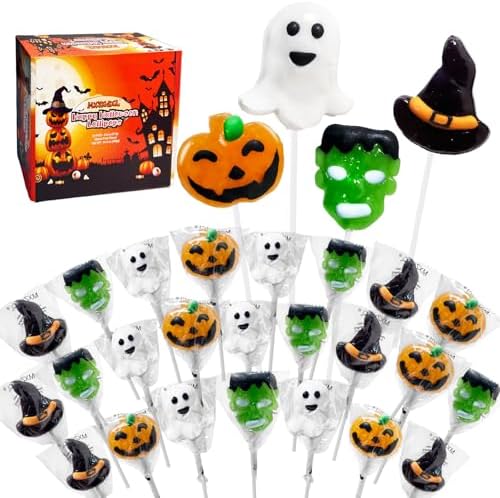 SourPatch Kids Lollipops - Orange Flavor - Halloween Themed Lollipop Suckers With