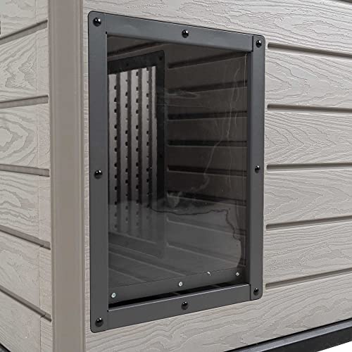 Lifetime - Outdoor-Hundezwinger, 120x97x97-90 cm, Tragbares Hundehaus, Mit erhöhtem Boden, Herausnehmbarer Innenteiler, UV-Schutz, Faltdach, Rechteckiges Gartenhaus (92314)