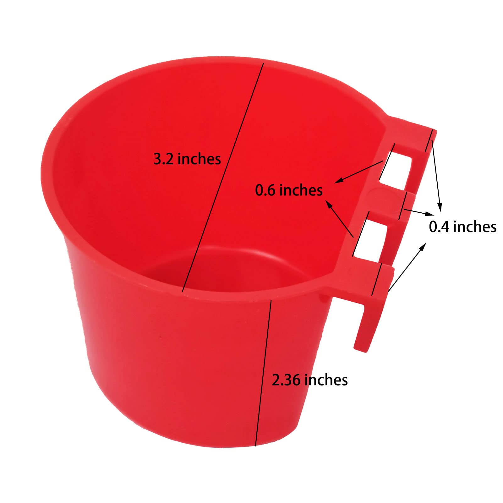 20 Pack Cage Cups Chicken Feeders Waterer Bird Water Cup Bunny Food Bowl Plastic Drinker Hanging Quail Dove Feeding Watering Dish Seed Container Coop Feeder for Parakeet Poultry Pigeon