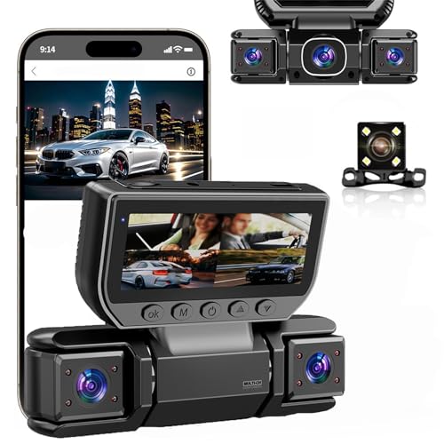 4-Lens 360° View Car Dash Cam, 360° Car Dvr WiFi