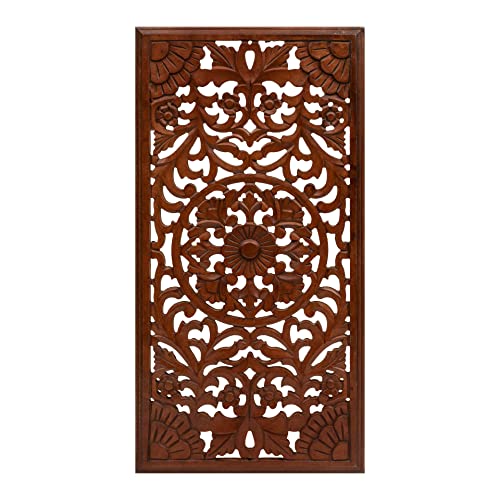 Vintage Rustic Farmhouse Style Decorative Wooden Designer Wall Hanging Plaques Elegant Sculpture Wall Decor Panel to Enhance the Decor of Your Room or Office 28×14 Inch Burnt