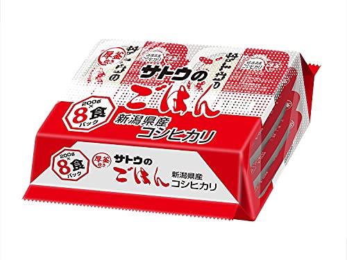 Amazon.co.jp: サトウのごはん 新潟県産コシヒカリ 200g×8食パック