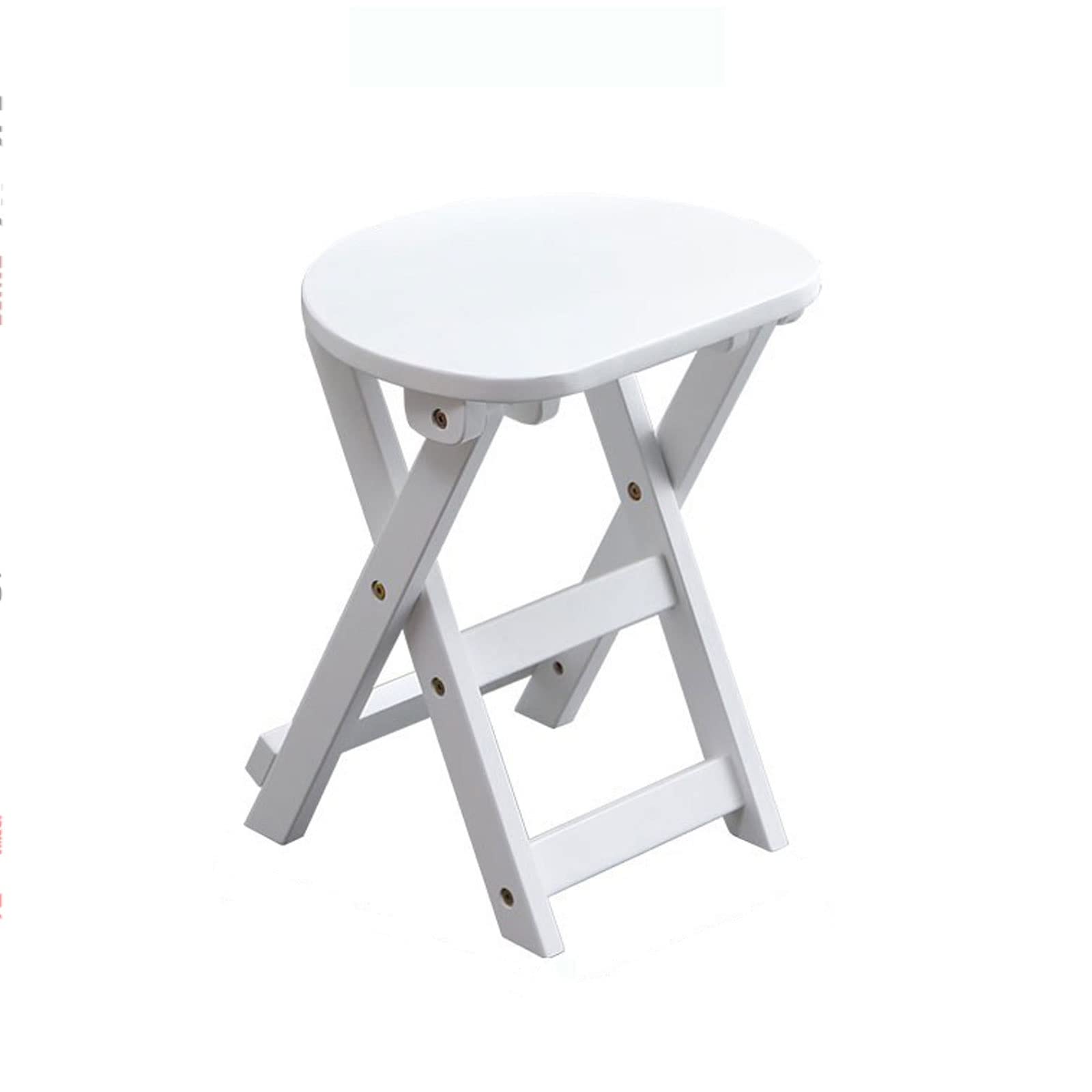 GTHTUHFD Stools To Sit On Folding - Kitchen Chairs Folding Bars, Stool Solid Wood Folding Stool Seat Diameter 36Cm Lightweight And Portable Seat Height 43Cm And 62Cm,White-43cm