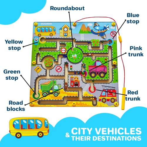 Quokka Magnetic Travel Toys 1 2 Year Olds - Montessori Maze Toddler Toys Ages 1-3-5 - Learning Preschool Activities Board For Car Road Trip Plane #TOP2