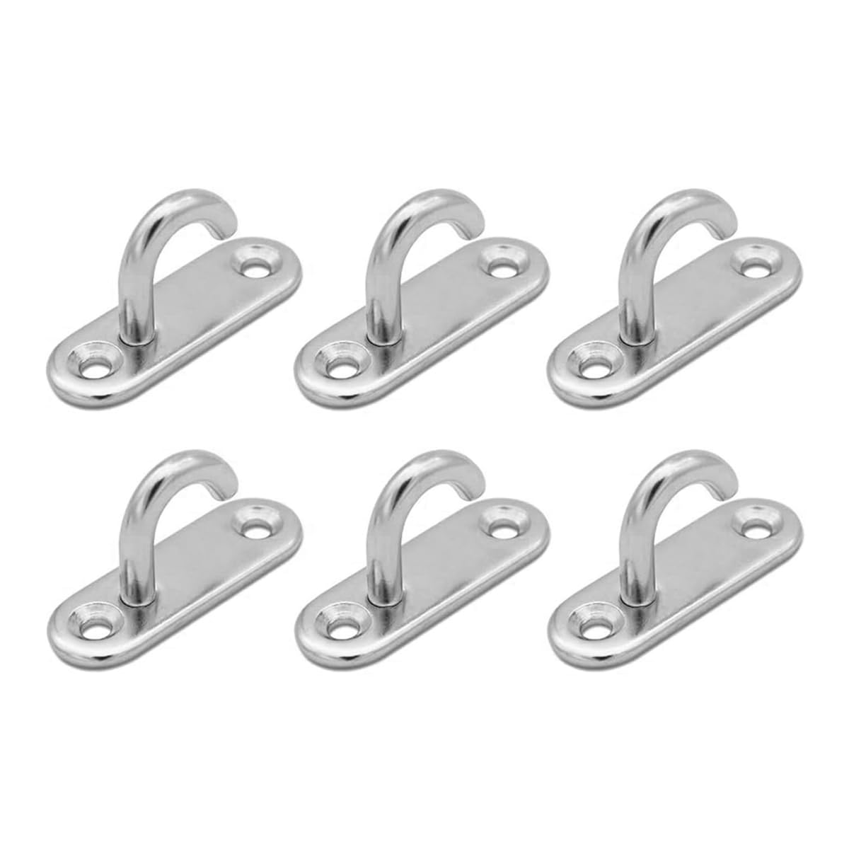 Huba Lot de 6 crochets ovales en acier inoxydable 304 de 6 mm d'épaisseur pour plantes suspendues, lampes, outils de ventilateur