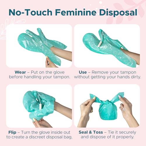 Image of Sunlit No-Touch Feminine Hygiene Disposal Bags, Hygienic Odor-Reducing and Discreet Solution for Tampons Pads Liners and More, Size L - 2 Pack, 40 Count