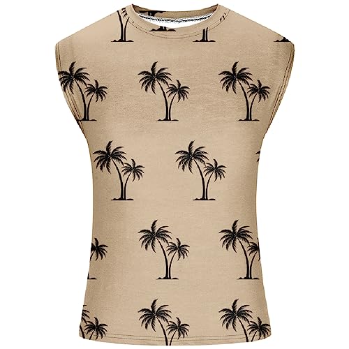 Zeiyignr Palm Tree Tank Tops for Men Cool Breathable Sleeveless Shirts Summer Tops Workout Muscle T-Shirt Gym Fitness Tanks3