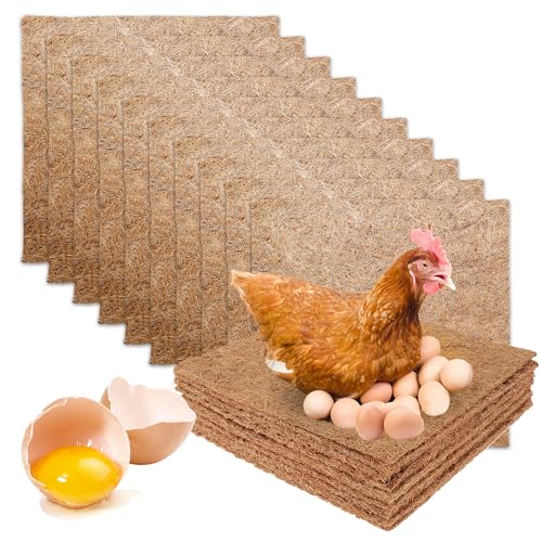 Hühnernest-Unterlage, 10 Stück Hühner-Nistkasten-Einlagen, 33 cm Hühner-Nistunterlagen, Hühnerstall, Hühnerstall-Einstreu, Nistunterlagen für Hühnernistkasten-Einlage Wiederverwend