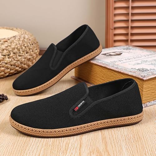 Alpargata para hombre con suela tejida de diseño exclusivo bohemio en negro 5