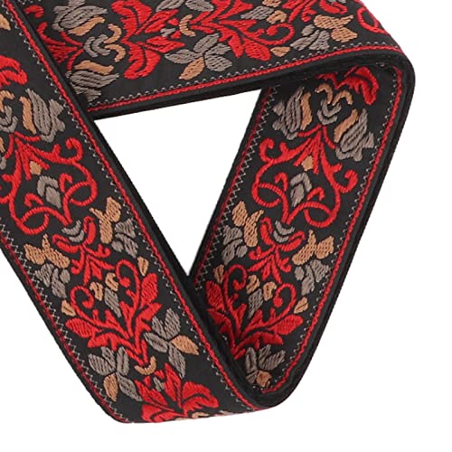 Alça de Guitarra Bordada, Alça de Guitarra Cabeça de Couro para Acústico Elétrico Bordado Jacquard P