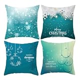 Tolldek Juego de 4 fundas de cojín decorativas, cojín decorativo para sofá, poliéster, suave, para sofá, sillón, hogar, dormitorio, verde, 40 x 40 cm