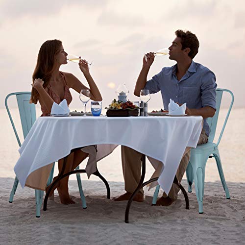 Fdw Metal Chair Dining Chairs Set Of 4 Patio Chair 18 Inches Seat Height Dining Room Kitchen Chair Tolix Restaurant Chairs Trattoria Bar Stackable Chairs Metal Indoor Outdoor Chairs,Blue #TOP3